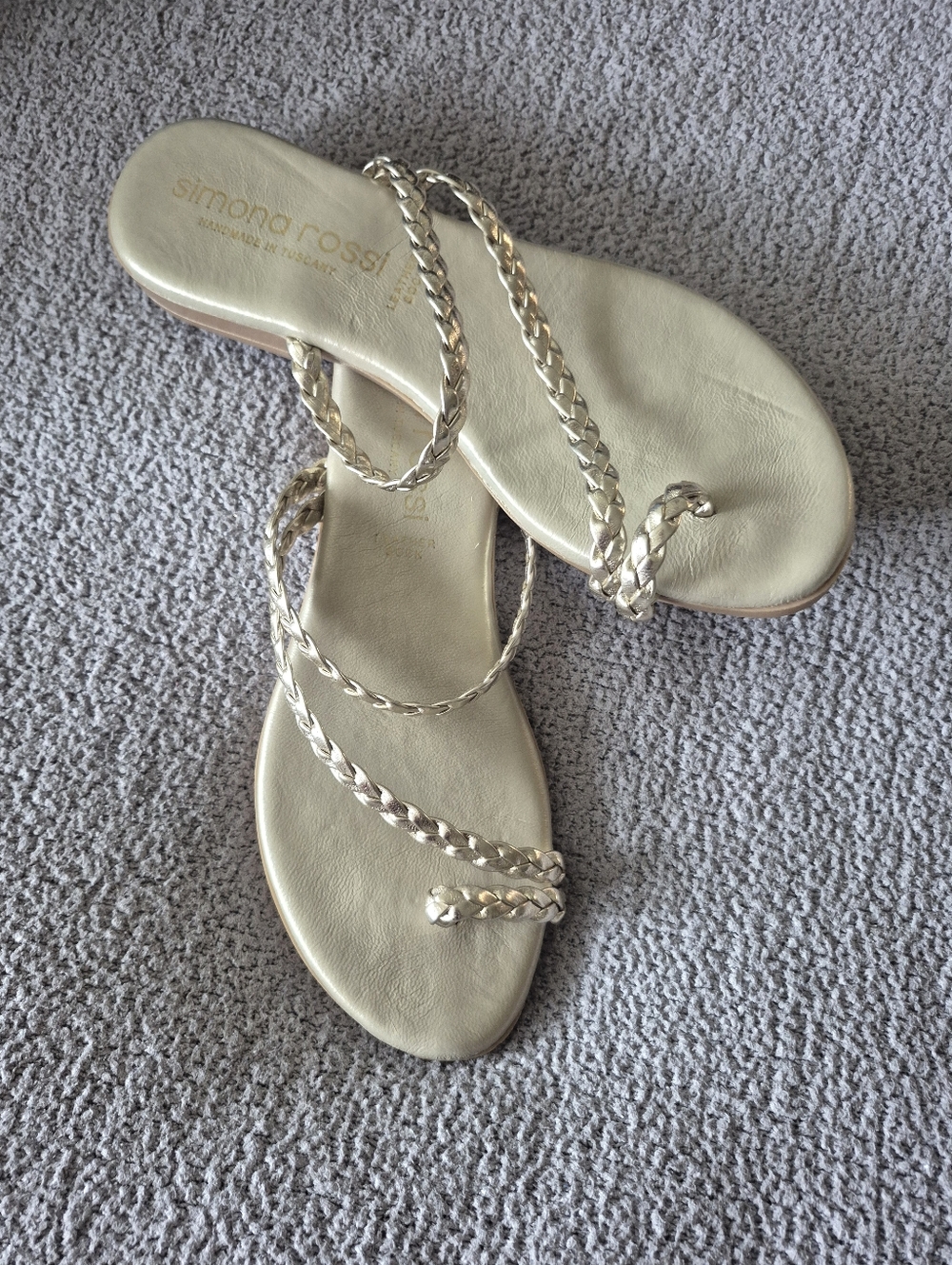 Simona Rossi Braided Leather Sandals